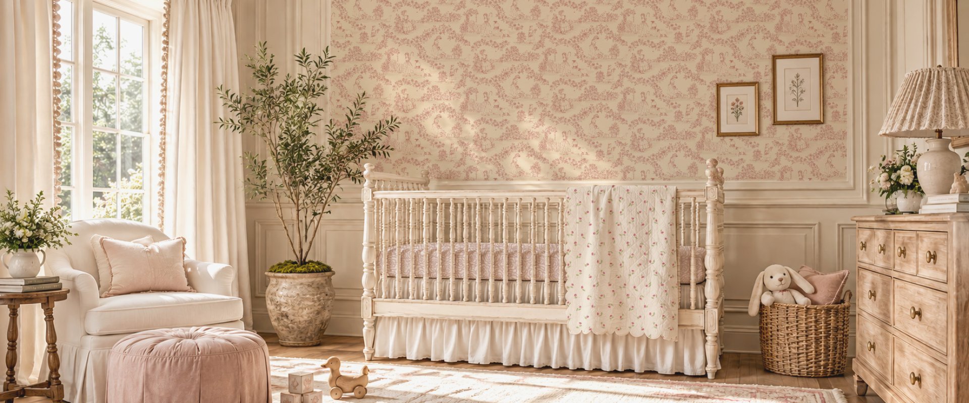 Elegant Cottage Nursery in Warm Sunlight